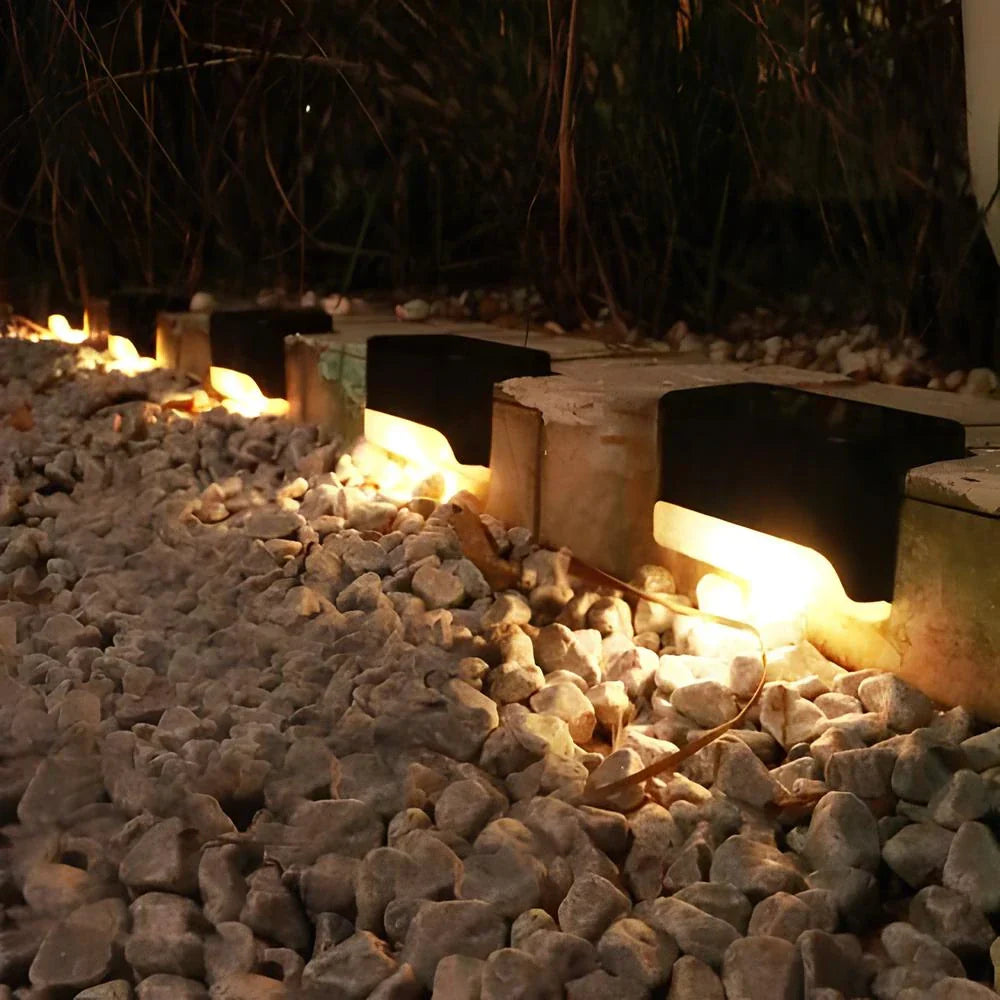 Solar-Powered LED Step Lights for Outdoor Stairs, Garden Paths, and Patios