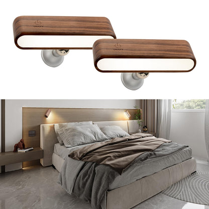 Elegant Wood Magnetic Desk Lamp with 360° Swivel & Rechargeable Power