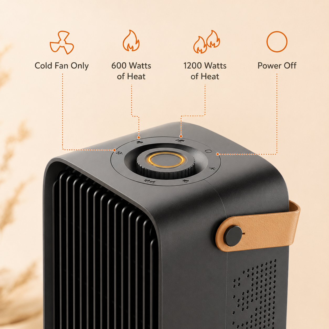Portable 1200W Electric Heater for Desktop – Safe and Quick Heating