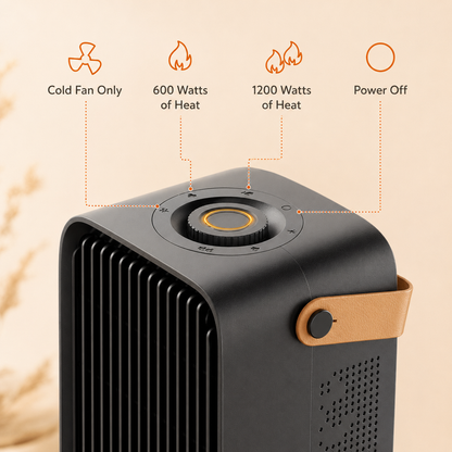Portable 1200W Electric Heater for Desktop – Safe and Quick Heating