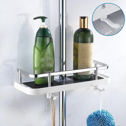 Shower Storage Organizer for Rail - No Drill Bathroom Shelf Caddy
