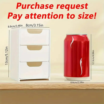 3-Tier Cosmetic Storage Organizer | Plastic Drawer Box | Jewelry and Office Supply Organizer