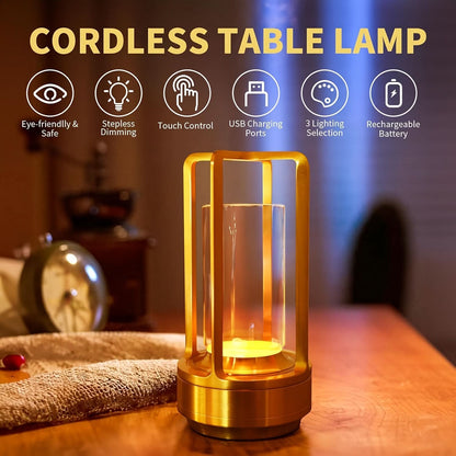 Rechargeable Retro Design Table Lamp