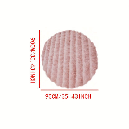 Soft Plush Circular Area Carpet - Fluffy Round Rug for Bedroom Decor