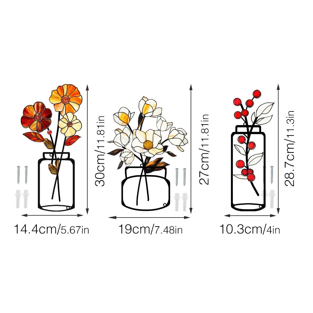 Set of 3 Scandinavian Metal Wall Plant Holders - Clip-On Design