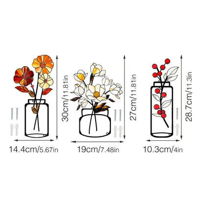Set of 3 Scandinavian Metal Wall Plant Holders - Clip-On Design