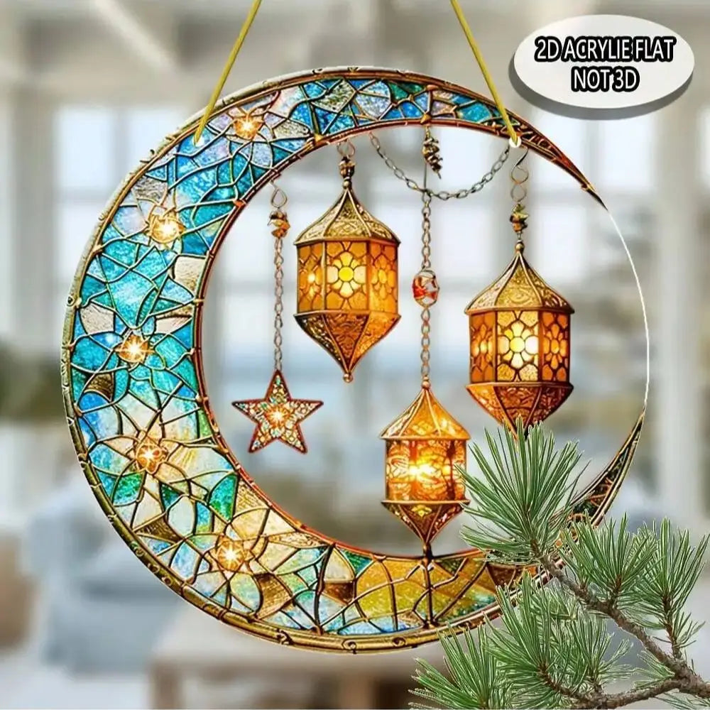 Decorative Moon Catcher for Windows – Vibrant Sun Catcher Ornament
