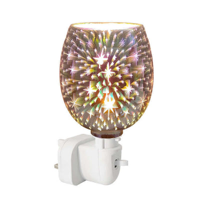Small Night Light with 3D Glass Design for Aromatherapy Wax Melts
