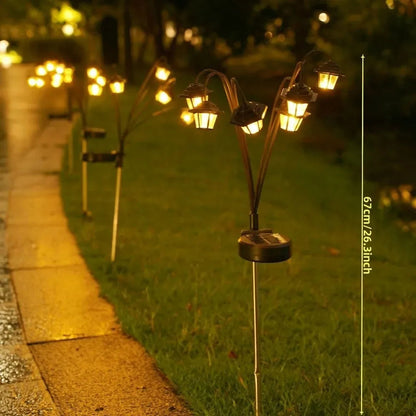 67 cm Solar Garden Lantern with 6 LED Lights | Warm White | IP44 Waterproof