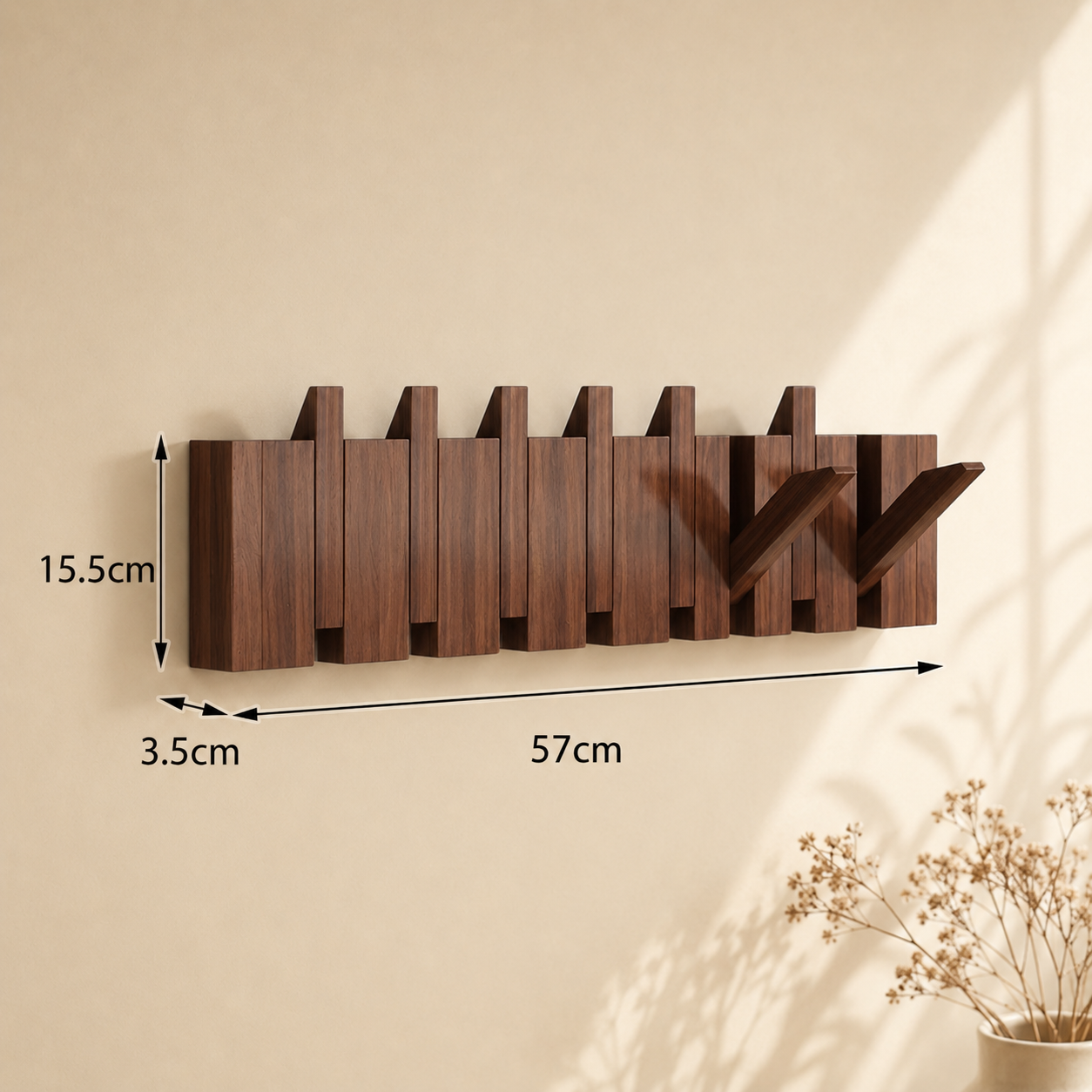 Wall-Mounted Piano Hanger Rack - Space-Saving Wooden Design