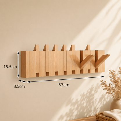 Wall-Mounted Piano Hanger Rack - Space-Saving Wooden Design
