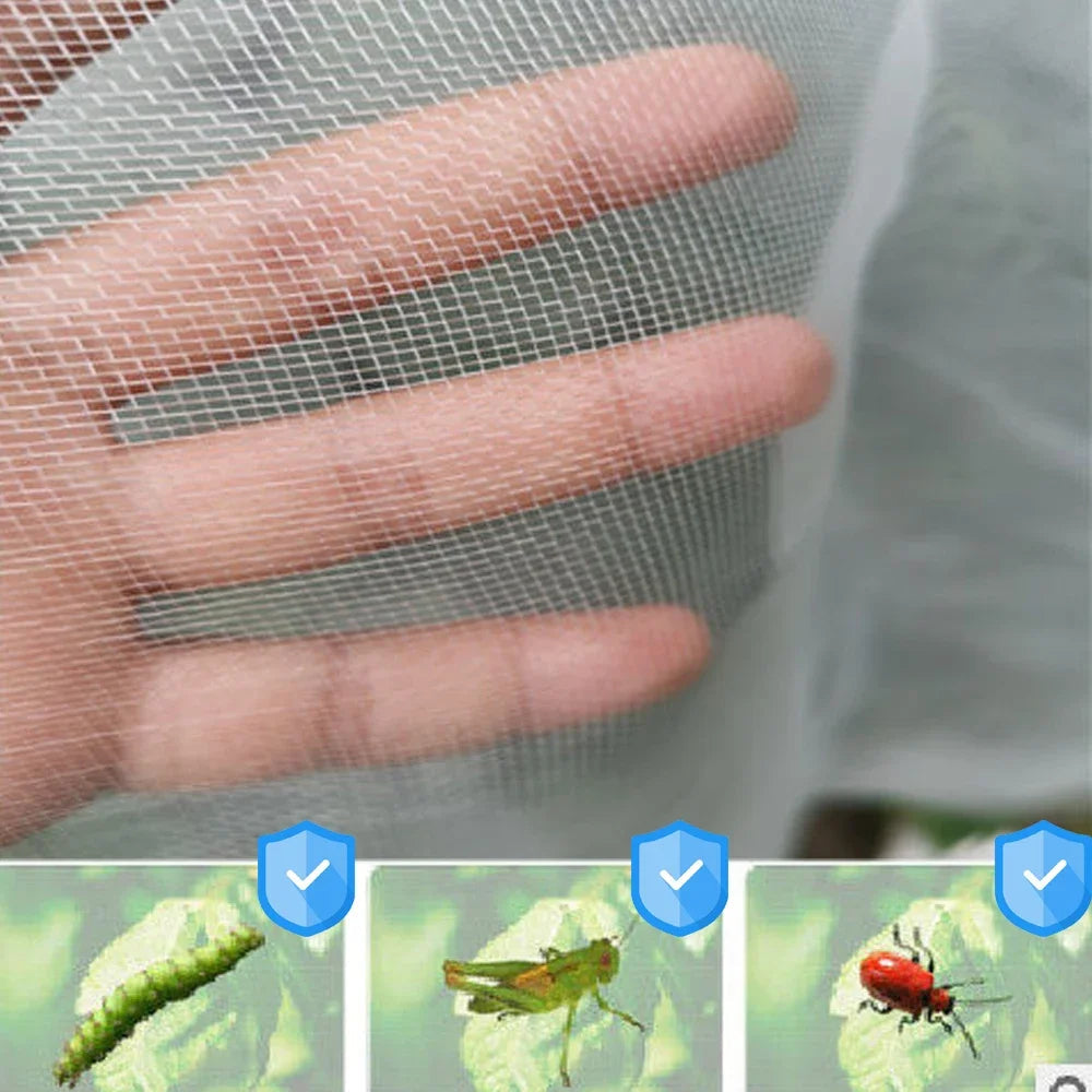 White Nylon Fruit Protection Net Bag with Drawstring Closure