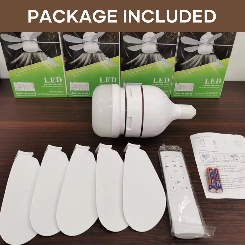 Remote-Controlled 2-in-1 Ceiling Fan Light with E27/B22 Base
