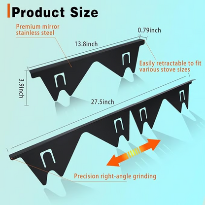 Adjustable Kitchen Gap Covers - 2-Pack | Mess-Free Cooking