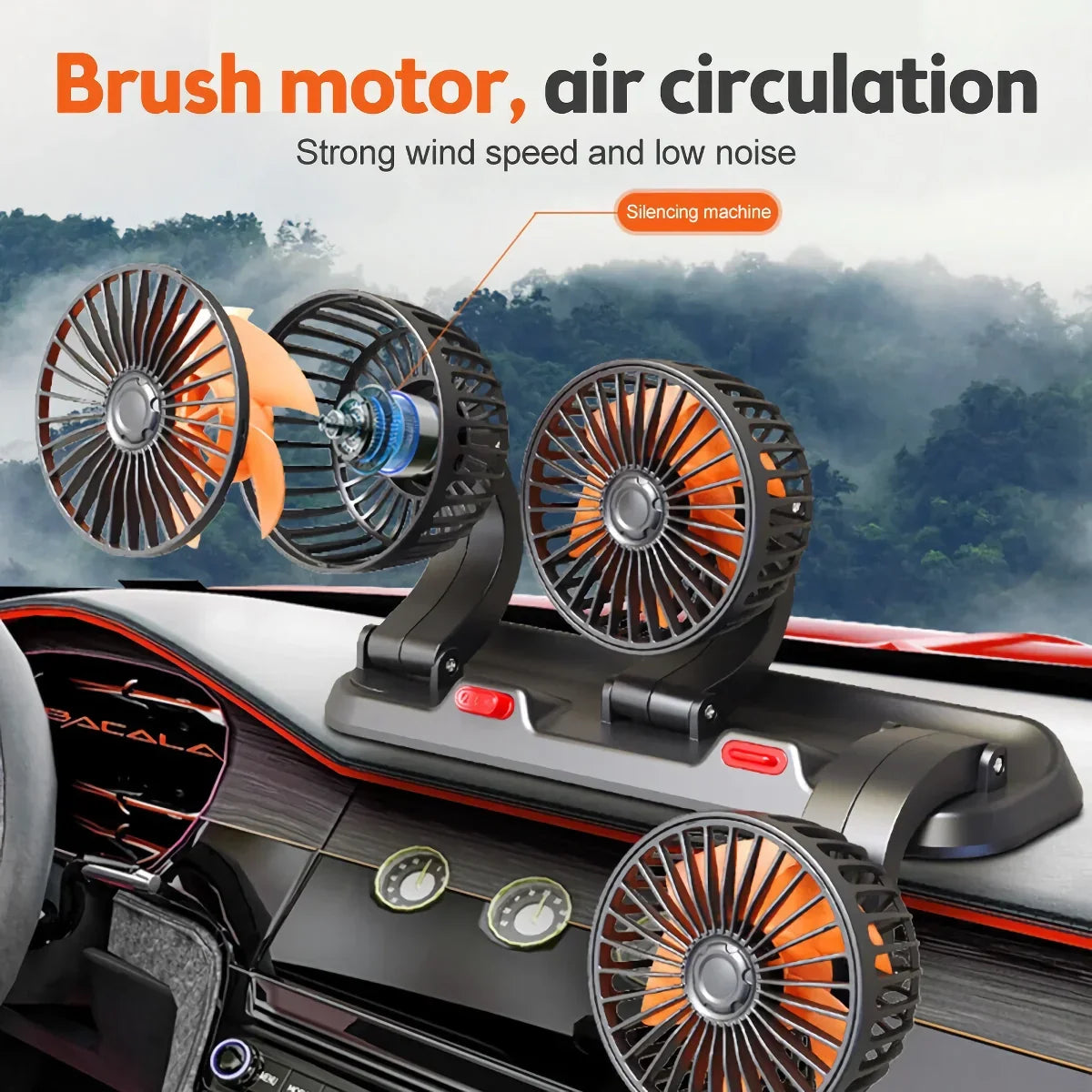 Electric Fan with 3 Adjustable Heads