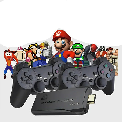 64GB Game Console with 2 Controllers - Over 20,000 Games Including Mario and Pokémon