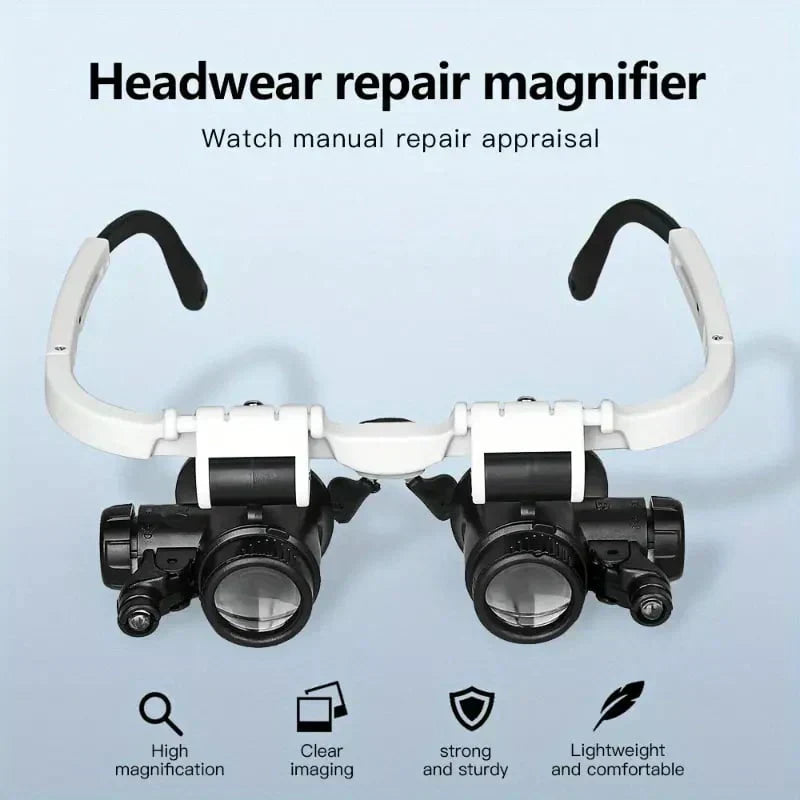 Hands-Free Magnifier with LED Light for Precision Tasks