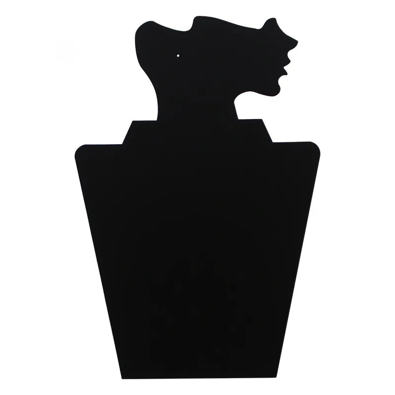 Fabric Jewelry Display Stand - Elegant Bust for Necklaces and Earrings - Black