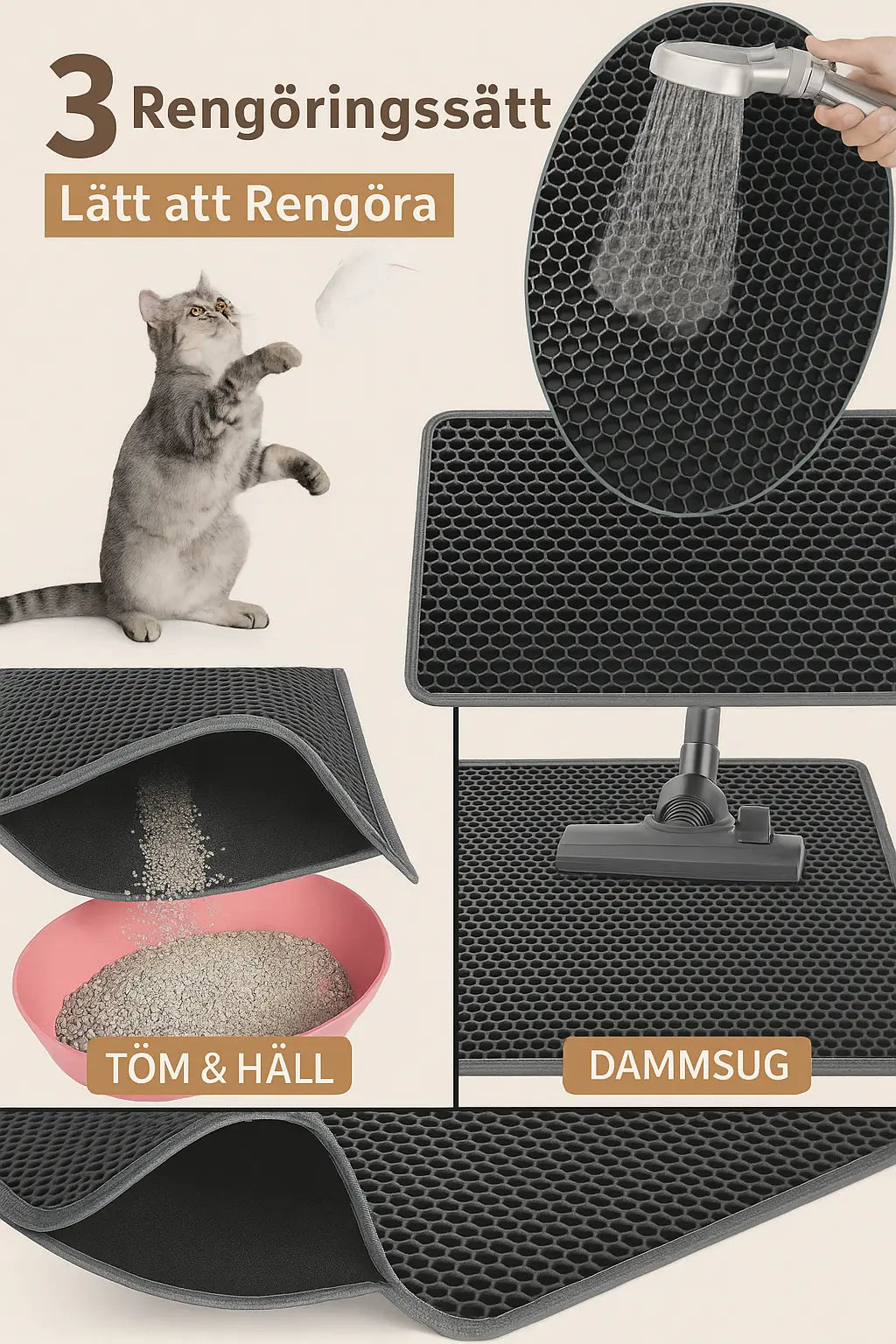 Dual-Layer Waterproof Cat Litter Mat for a Clean Home