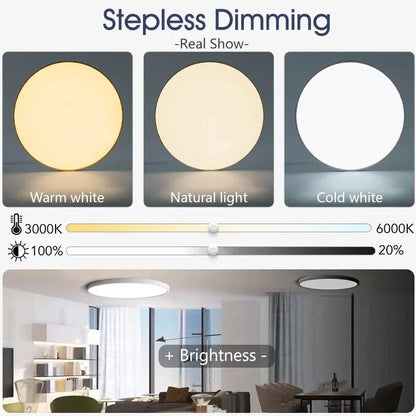 Smart 36W/50W LED Ceiling Light – Dimmable with Remote & App Control