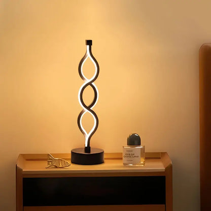 USB Rechargeable LED Table Lamp | Dimmable Spiral Shape | Modern Design for Any Interior