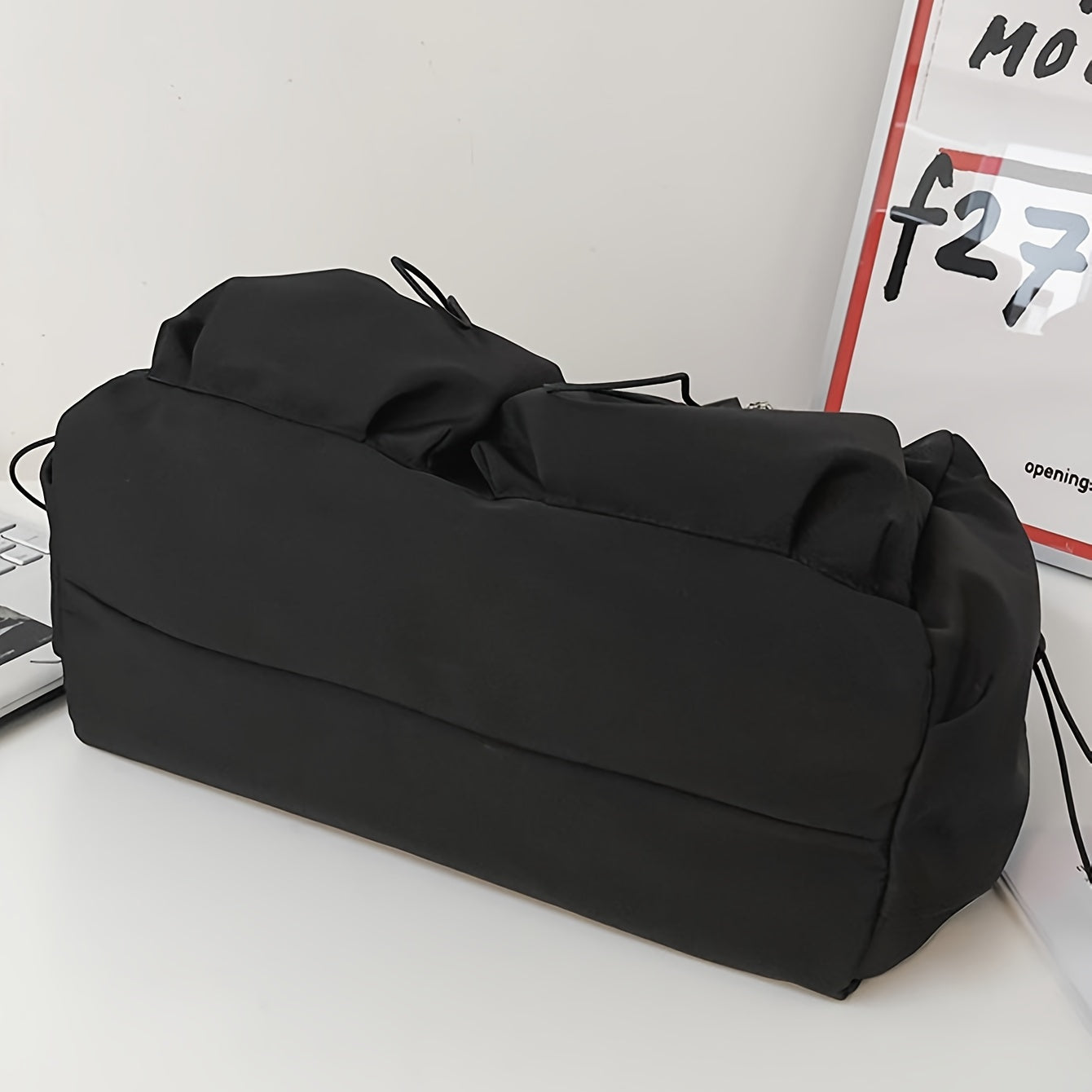 Nylon Messenger Bag for Daily Use – Black Shoulder Bag with Zipper