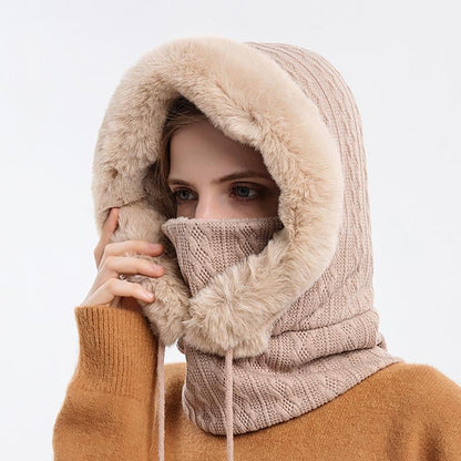 Women's Versatile 3-in-1 Winter Beanie with Face Shield