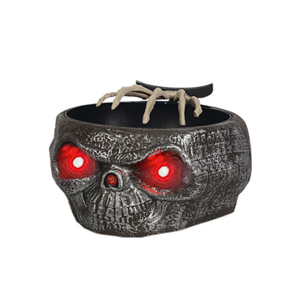 Halloween Motion Sensor Candy Bowl – Pumpkin Design with Skeleton Hand and Red Lights