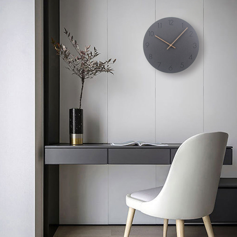 Silent Grey Dial Wall Clock with Copper Hands - Scandinavian Design