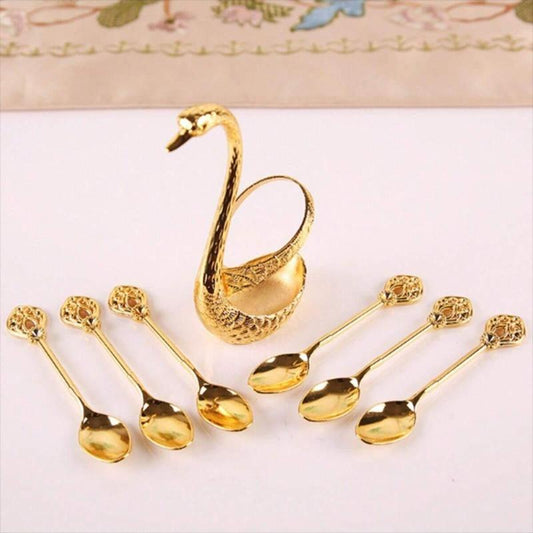 Elegant Swan-Shaped Spoons for Transforming Coffee Moments