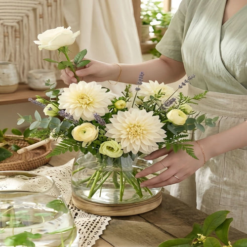 Glass Vase for Bold Foliage and Tranquil Home Decor