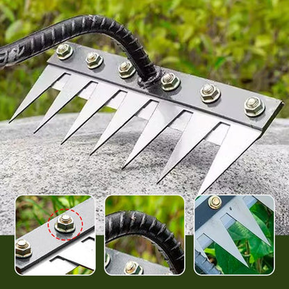 Handheld Garden Rake – Carbon Steel Tool for Precision Gardening Tasks