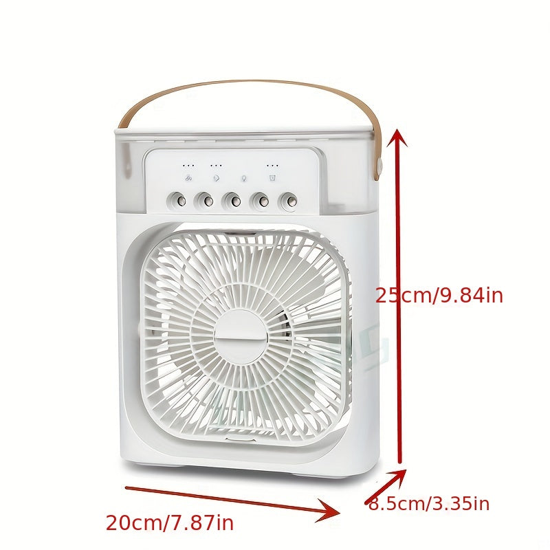 Portable USB Rechargeable 600ml Spray Fan - 2V Humidifier with 3 Speeds