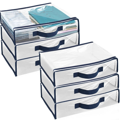 Transparent Storage Bag Set | Waterproof PVC | Dustproof | 6-Piece Organizer | 40 x 30 x 10 cm