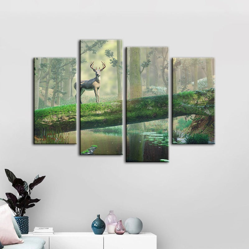 Serene Wilderness Canvas Art Set - 4 Piece Collection
