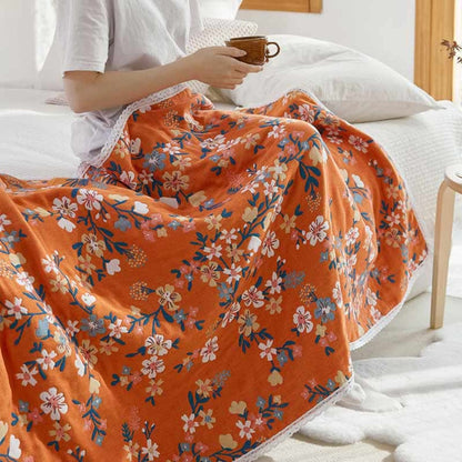 Floral Serenity Cotton Bath Towel