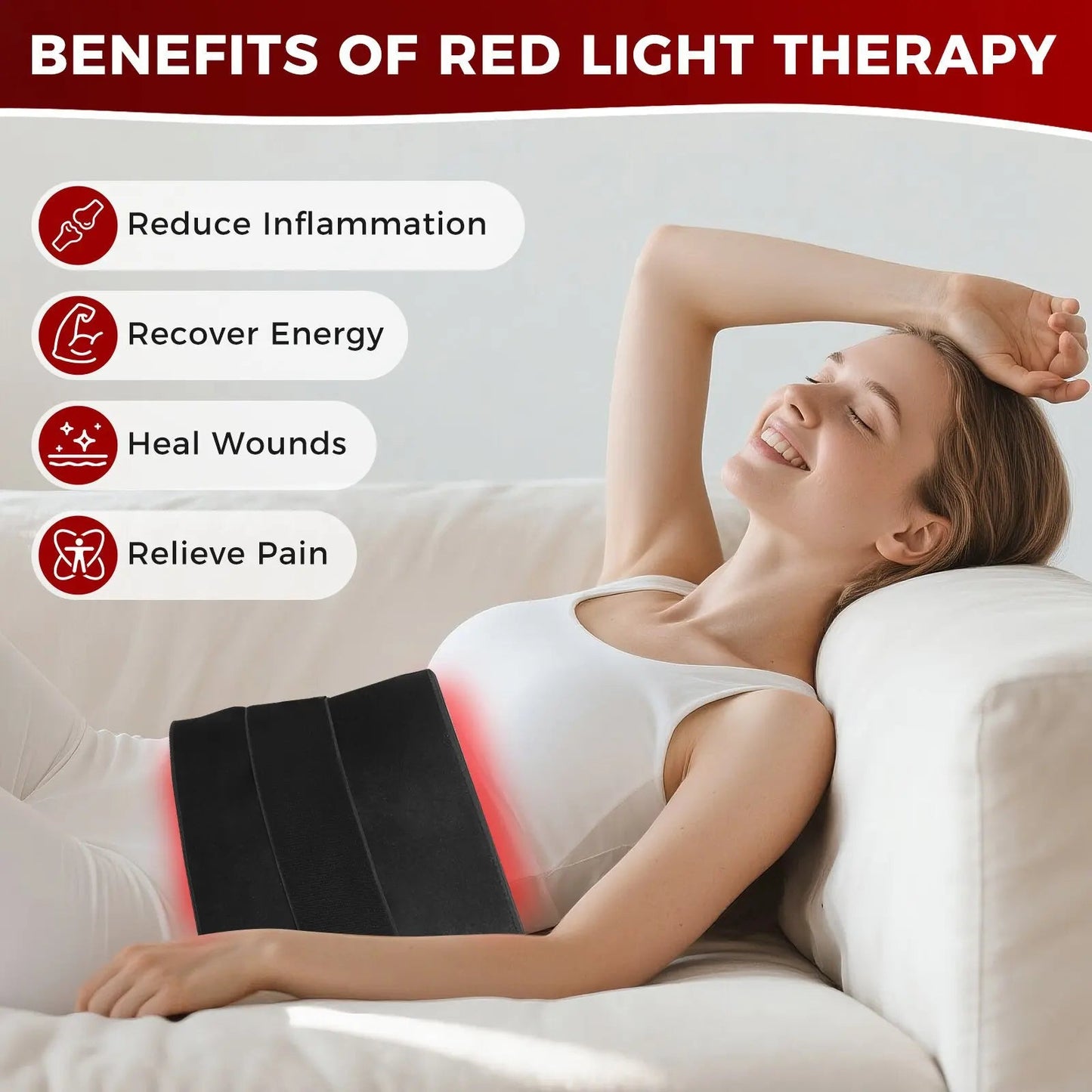 Infrared Heating Wrap with Remote Control | 210 LEDs 660nm 850nm Red Light Therapy
