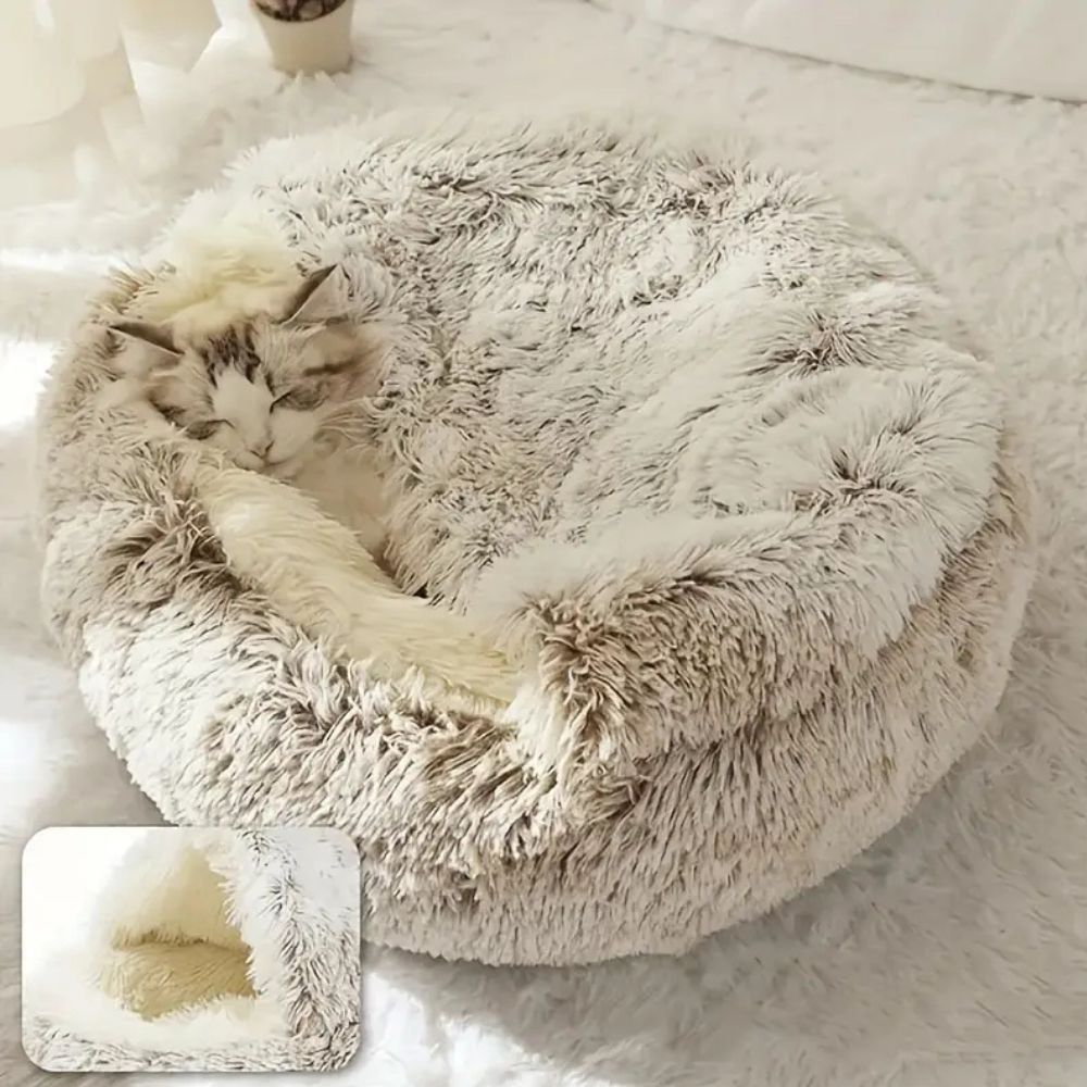 Cozy Nesting Hooded Pet Bed for Ultimate Comfort
