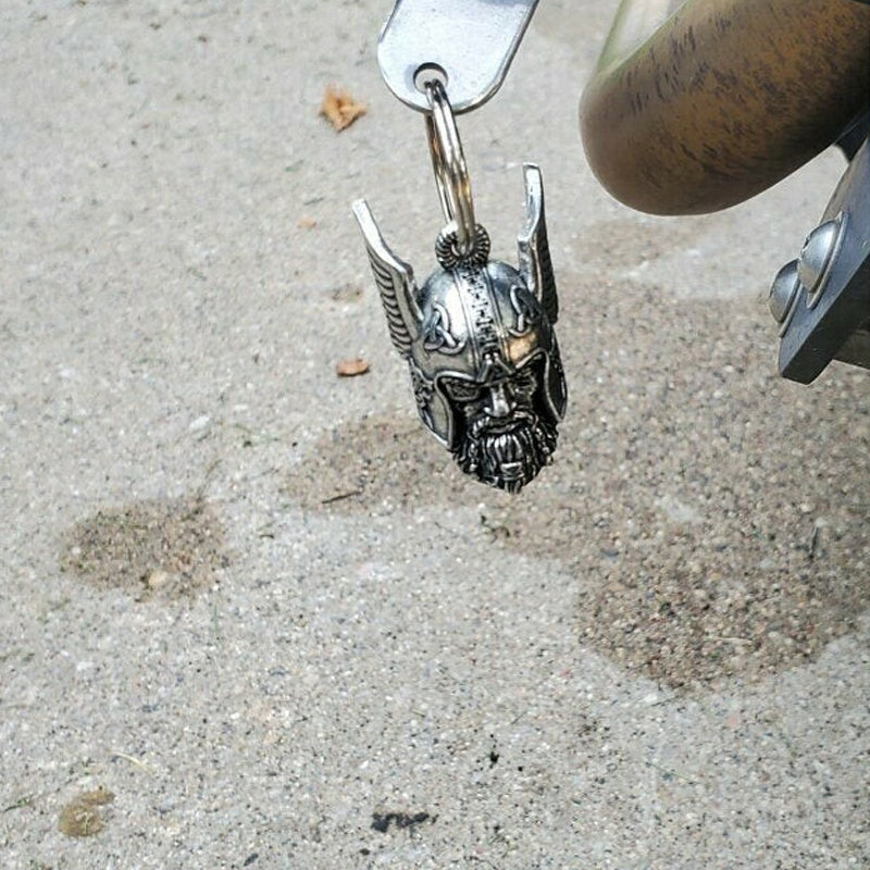 Keychain with Ride Bell - Viking God Guardian Design
