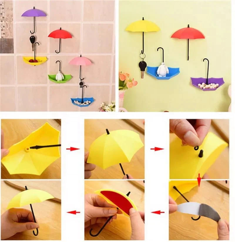 Charming 3-Piece Wall Hook Set for Umbrellas and More