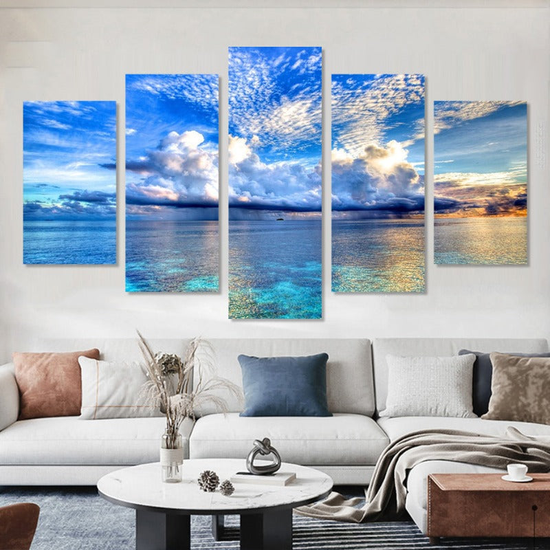Stunning Coastal Serenity - 5-Piece Canvas Art Set