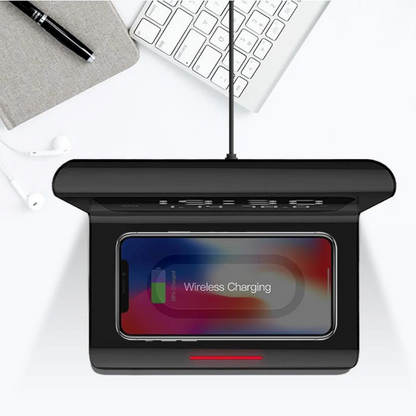 Sleek Alarm Clock with 10W Wireless Charging and LED Display