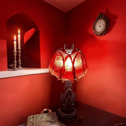Decorative Table Lamp in Gothic Bat Design with Soft Ambient Light