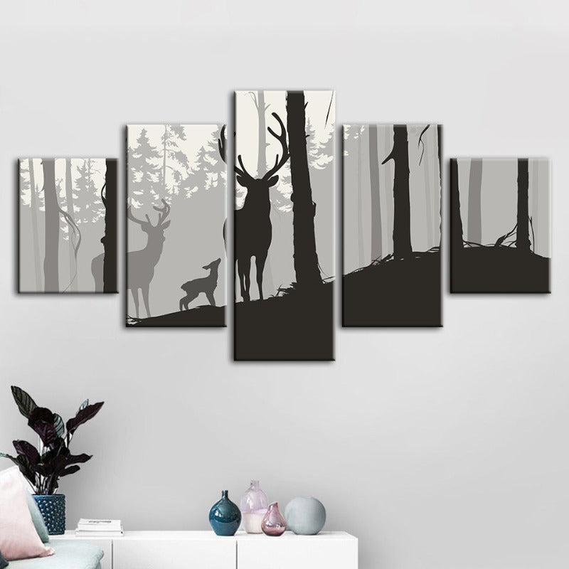 Tranquil Winter Wonderland 5-Piece Canvas Art Set