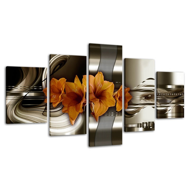 Stunning Floral Canvas Art Set - 5 Panel Masterpiece
