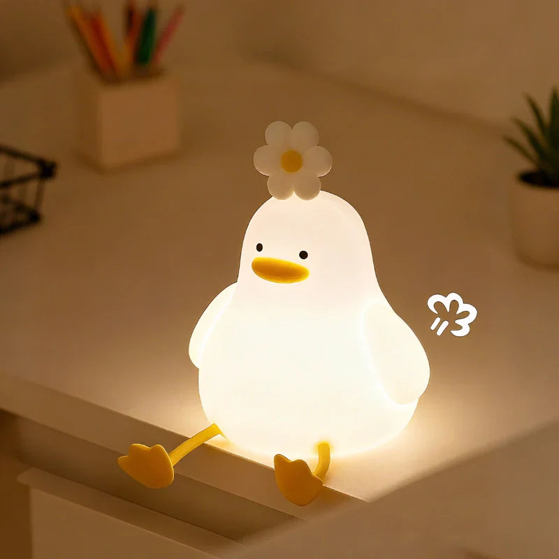 Touch-Controlled Rechargeable Night Light Lamp – Portable Squeeze Design