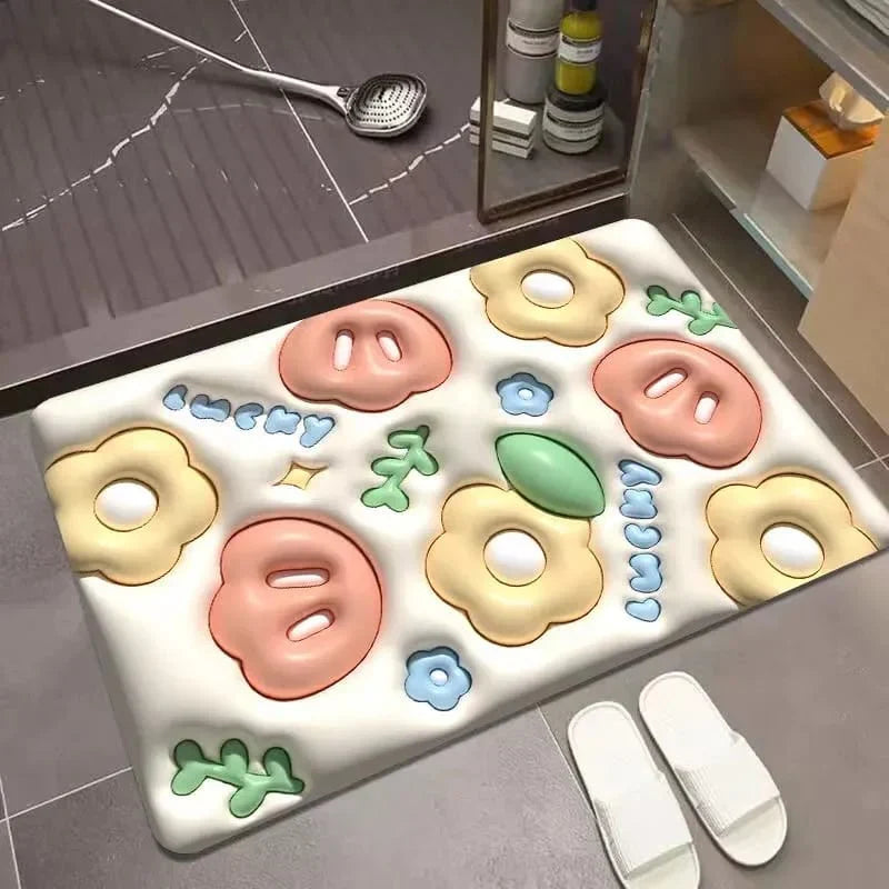 3D Anti-Slip Water-Absorbent Bathroom Mat - AquaGuard