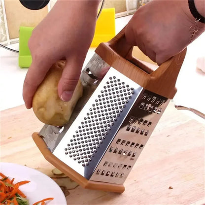 Two-Sided Grater for Kitchen with Collection Tray