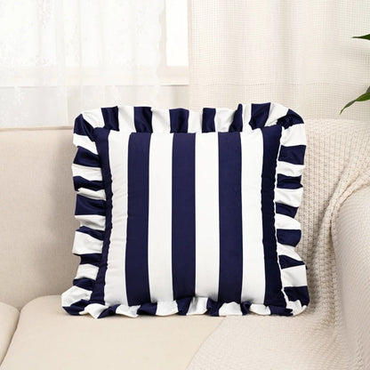 Chic Striped Ruffle Pillow Cover for Elegant Spaces
