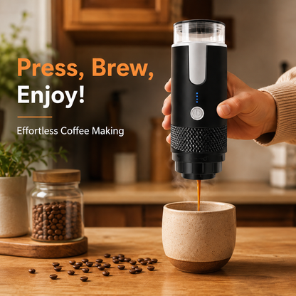 Espresso Machine for Ground Coffee and Capsules – Portable Design
